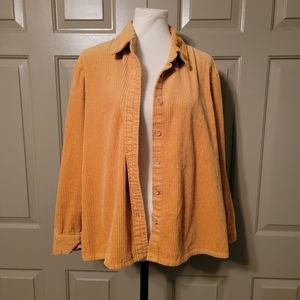 North Style corduroy oversized shirt jacket 2x mustard yellow